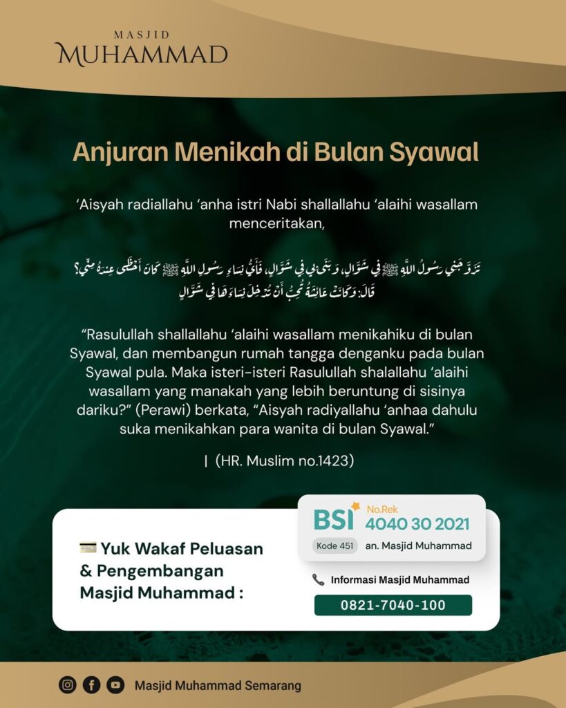 ANJURAN MENIKAH DI BULAN SYAWAL